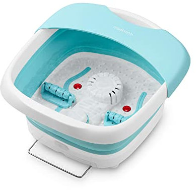 Medisana FS 886 pediluvio pieghevole con massaggio a bolle e vibrazioni, pediluvio elettrico, funzione di riscaldamento fino a 45°C, pediluvio con massaggio e riscaldamento fino al numero di scarpe 45