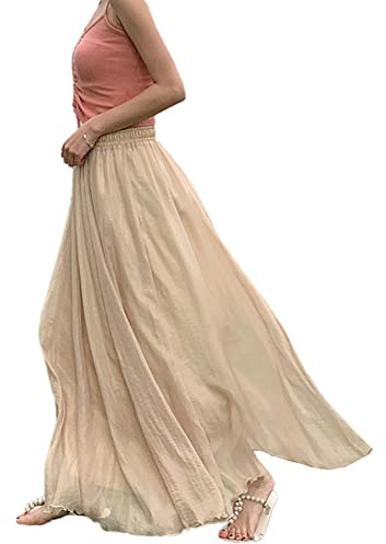 Jupe Longue en Mousseline de Soie Femme Pantalon Jambe Large en Mousseline de Soie Jupe Plissée en Chiffon Pantalon de Danse Décontracté Taille Haute élastique Elégante Maxi Jupe Fluide de Plage