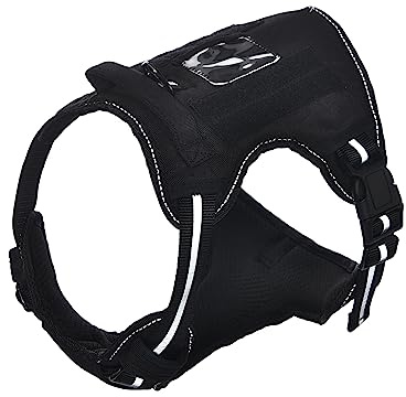 Amazon Basics Harnais pour chien sans traction, avec clip sur le devant, Noir, Taille L