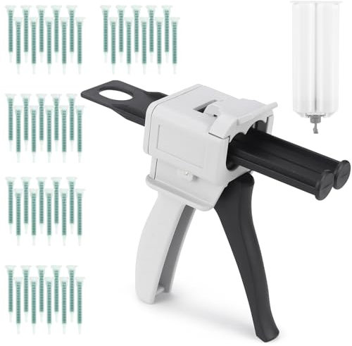 50 ml AB Epoxi Pistola de Pegamento Mango Mezclado Pistola Dosificadora para Mezclar (2 Componentes 1:1 50 ml)