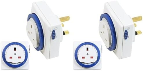 Status 24 Hour-Timer Switch-Square-White, 230(H) x 80(W) x 110(D) mm (Pack of 2)