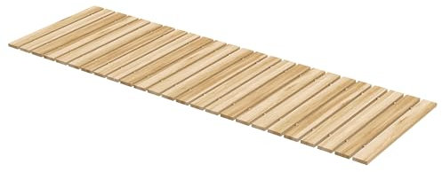 Outsunny Allée Chemin de Jardin en Lattes de Bois Enroulable - Bois Massif de pin 120 x 38 cm - pour pelouse, terrasse, Promenade, Plage