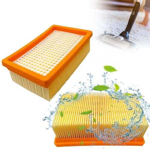 2 filtri a pieghe piatti per filtro Kärcher 2.863-005.0 4410 filtro aspirapolvere Hepa per Kärcher-WD4 WD5 WD6 MV4 MV5 MV6 Premium, filtro a pieghe piatte, filtro aspirapolvere quadrato