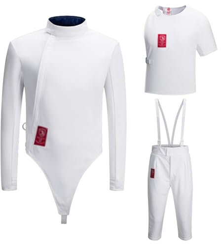 DJJYCTNM Costume Uniforme D'escrime, Ensemble Veste Pantalon Classique pour Homme pour Sabre Épée Fleuret (Blanc) (Color : Left Hand, Size : 42#)