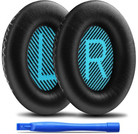 Coussinets d'oreille pour Casques Bose,Oreillette de Remplacement Mousse Coussin d'oreille pour Bose QuietComfort 15 QC25 QC45 QC35,SoundTrue&SoundLink Ae2 Ae2i Ae2w Casque Circum-aural (Bleu Noir)