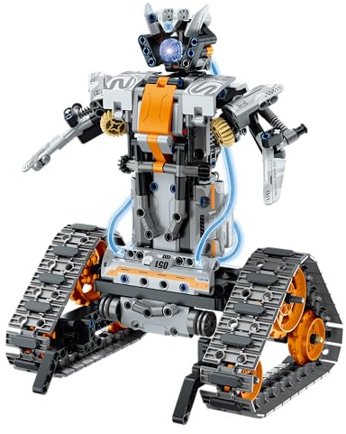 iM.Master - Robot Juguete Teledirigido 4 en 1 - Bloques de Construcción Adultos Niños - Robot Tanque Trineo y Cubo - RC App y Mando - 604 Piezas 1:14 - Juegos Educativos Stem - Maqueta para Construir