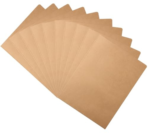 10 Stück Ordner mit 2 Taschen A4, Kraft Dokumentenmappe, Präsentationsmappe Angebotsmappe A4 Papier, Kraftpapier Mappe Aktenordner, Pappordner Papierkram Organizer für Schule Büro Zuhause (Braun)