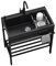 Lavello multiuso, autoportante in acciaio inox nero, vasca singola, stile rustico, scarico centrale, finitura spazzolata, 60 x 45 x 86 cm