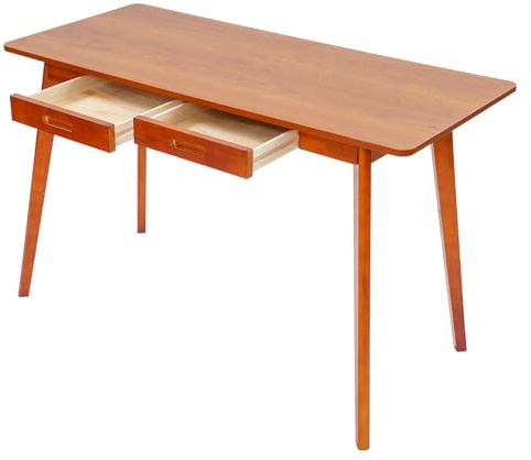 CHERIPOLI Schreibtisch mit Schubladen Bürotisch vielseitiger Computertisch, Klein Arbeitstisch PC-Tisch Moderner Kinderschreibtisch, für Home Office (Walnuss)