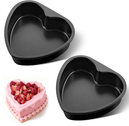 Joyfair Backform Herz, 2 Stück Hochwertige Antihaft Herzbackform Set, 17,5 x 16 x 5 cm, Herzform Kuchenform für Valentine, Geburtstage & Romantische Anlässe, Hitzebeständig & Gleichmäßiges Backen