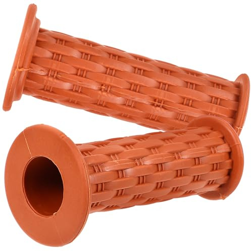 TOYANDONA Poignées de Vélo Garçon et Filles Antidérapantes en TPR, Housse de Guidon Tressée Marron 95 Mm, Protège-Guidon Confort Absorbant Les Chocs pour Trottinette et Vélo Garçon