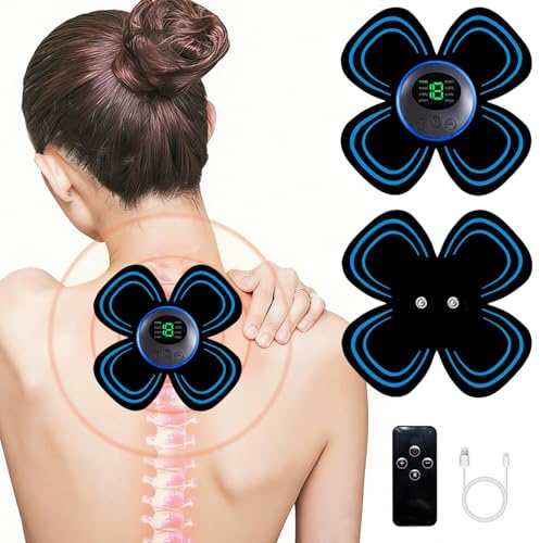 Elettrostimolatore Antidolorifico Wireless. Dispositivo TENS portatile Senza Fili, Elettrostimolatore Muscolare (EMS, TENS, Massaggio), Ricaricabile per il Trattamento del Dolore