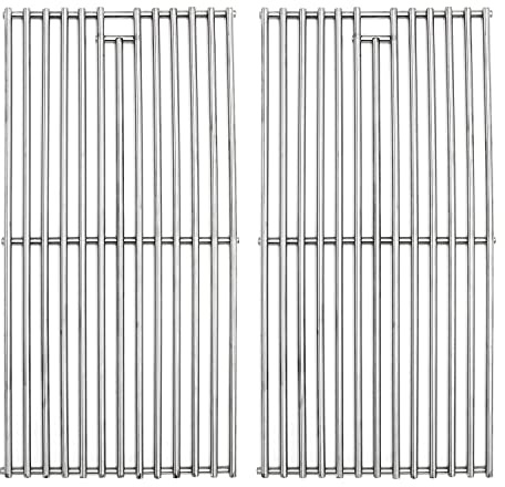 Hongso SUS304 Edelstahl Grillroste Ersatz für 2 Brenner Charbroil 463672419 463672016 463633316 463672416 463250212 463251414 463642015 463633315 25141 3 461633514 463672019 463642116 Gasgrills