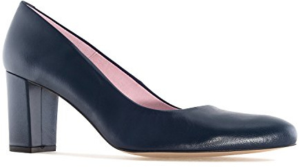 Andrés Machado - Escarpins pour l´été et Hiver pour Femmes et Adolescents - Alba - Chaussures à Talons Hauts en Cuir - Talons Larges - Bleu Marine, Taille EU 44