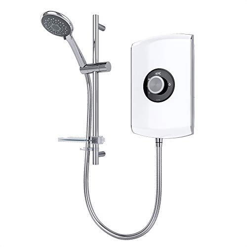 Triton Amore 9.5kW Electric Shower Gloss White 5 Spray Mode Handset 1.5m Hose
