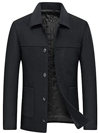 Allthemen Cappotto Invernale da Uomo Cappotto Caldo Cappotto Corto Slim Fit Giacca Invernale da Lavoro per Il Tempo Libero Nero S