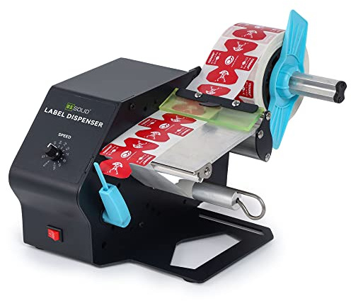U.S. Solid Dispensador automático de etiquetas etiquetas translúcidas y opacas – Tamaños de núcleo de etiquetas 1/1.5/3 pulgadas– Ancho de etiqueta de velocidad ajustable 5-80 mm Longitud 5-∞ mm