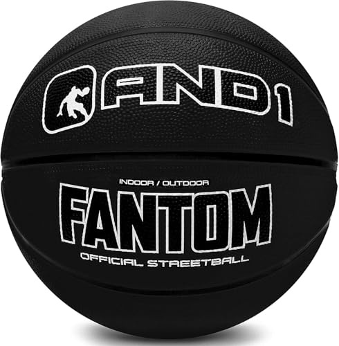AND1 Fantom Classic Rubber Basketball, Official Regulation Size 7(29.5)