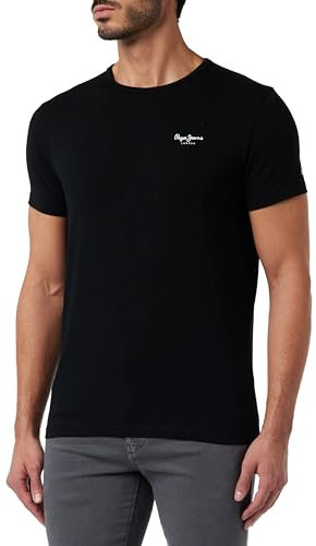 Pepe Jeans Herren Original Basic 3 N T-Shirt, Schwarz (Black), M