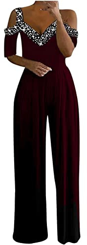 Mrat Jumpsuit For Women Uk Elegant Dungarees Wide Leg Trousers Solid Color Overalls Suspenders Harem Pants Patchwork Playsuits Short Sleeve Romper Stretchy Jumpsuit Womens Jumpsuits Evening Wear