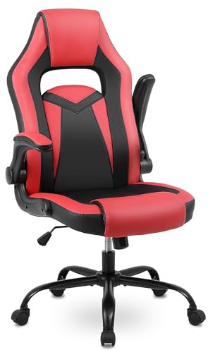 Youhauchair Gaming Stuhl, Bürostuhl Ergonomisch mit Hochklappbaren Armlehnen, Schreibtischstuhl aus PU-Leder, Gaming Chair, Office Chair, Ergonomischer Bürostuhl Bis 150kg