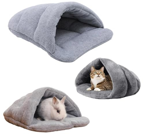 LNGJIN Lettopercriceto, Lettodicriceto, LettodiCricetoCasa, Lettodiporcellino d'India, LettoPerPorcellino d'India, CricetoLettoGrotta, adatto per conigli nani, piccole tane di peluche (Grigio)