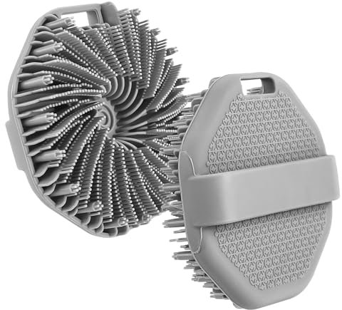 Spazzola per il corpo in silicone, spazzola da bagno e doccia con gancio per esfoliazione delicata, scrub per la pulizia della doccia e del cuoio capelluto, spazzola massaggiante per tutti i tipi di