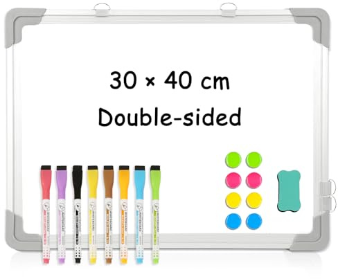DOLLAR BOSS Magnetic Whiteboard for Wall A3 Small White Board 30 x 40cm