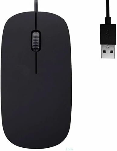 Ratón óptico delgado con cable USB, mouse de computadora, mouse de 3 botones de 1600 DPI, alta precisión, diseño ergonómico, silencioso, con cable, compatible con Windows PC, laptop, computadora de