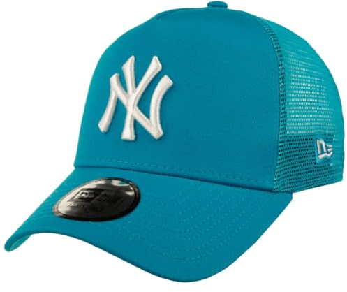 New Era League ESS Mono Yankees Trucker Cap Basecap Baseballcap Curved Brim Truckercap Meshcap Damen/Herren - Snapback, mit Schirm, Schirm Sommer Frühling-Sommer - One Size blau