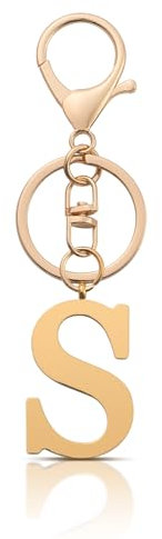 AOKSUNOVA Schlüsselanhänger Buchstabe S, Gold Autoschlüsselanhänger Frauen, Schlüsselanhänger Auto mit Anfangsbuchstaben, Geschenke für Damen