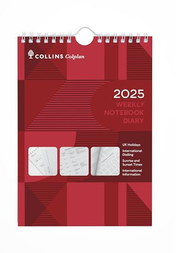 Collins Colplan 2025 - A5 Weekly Spiral Planner Diary Calendar (60-25) - Week to View Wiro-Bound Wall Calendar
