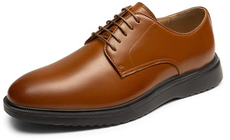Bruno Marc Chaussures Homme Ville Confortable Oxfords à Lacets pour Hommes Chaussure de Ville Homme Classique,Size 41.5,Brun,SBOX2402M