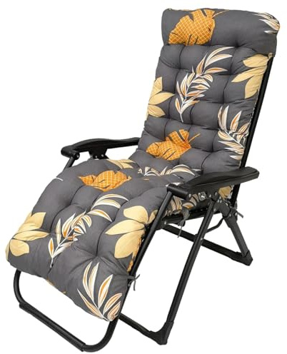 AevQuas Coussins de Chaise Longue Uniquement, Coussin de Chaise à Bascule avec 6 Attaches et Housse supérieure Fixe antidérapante pour Chaise Longue, Jardin, extérieur, Plage, Porche (Automne)