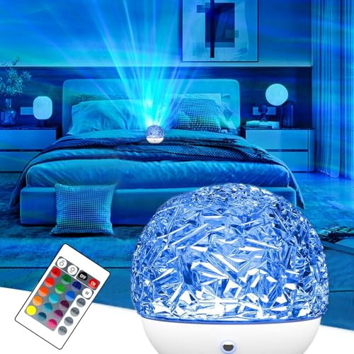 NaiTerpol Galaxy Projector,Star Projector,Round Dynamic Wave Night Light with 16 Colors Remote Control,Sensory Light for Room Decoration,Party,Holiday [Energy Class A]