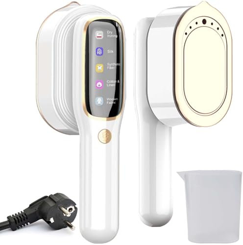 GBKDQQ Steamer - Piastra a vapore, 1000 W, ferro da stiro da viaggio 2 in 1, mini (100 – 240 V), ferro da stiro portatile a vapore con serbatoio dell'acqua da 100 ml, 5 livelli di vapore, ferro da
