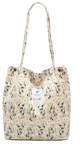 Funtlend Cord Umhängetasche Damen Groß Cord Tasche Damen Cordtasche Handtasche Schultertasche für Uni Arbeit Mädchen Schule Büro