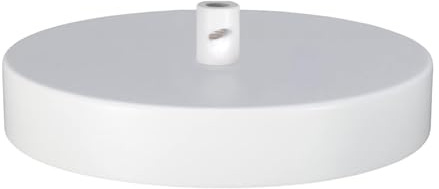White Single Outlet Ceiling Rose 120mm Side Fitting Pendant Light Fitting Low Profile Modern Ceiling Canopy with One Cable Entry Easy Fit Electrical Rose for Home Lighting Installation (1 Outlet)