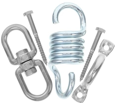Beavorty Kit Gancio Molla Girevole in Acciaio Inox per Sedia Amaca Sospesa da Esterno, Set Montaggio Sicuro per Altalena Veranda, Adatto per Gazebo, Yoga e Sacco Boxe