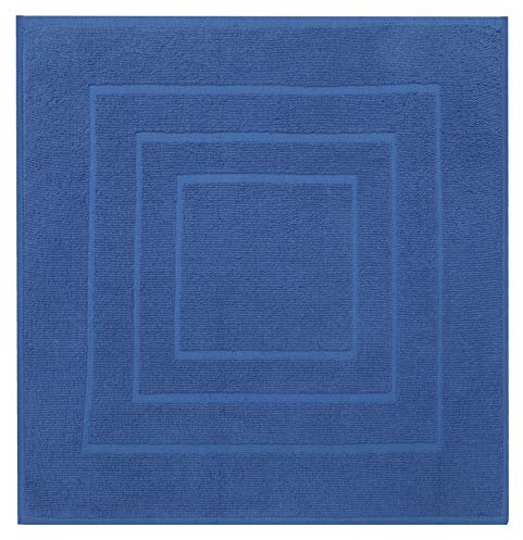 Betz Badvorleger Palermo 100% Baumwolle Badematte Badteppich Duschvorlage Größe 60x60 cm Qualität 680g/m² Farbe blau
