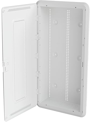 Legrand - On-Q 30 Inch Media Enclosure, WiFi Electrical Box, Cable Management Box for Distribution of Networking Service, Recessed Media Box Lets Signal Through, White, ENP3050NA