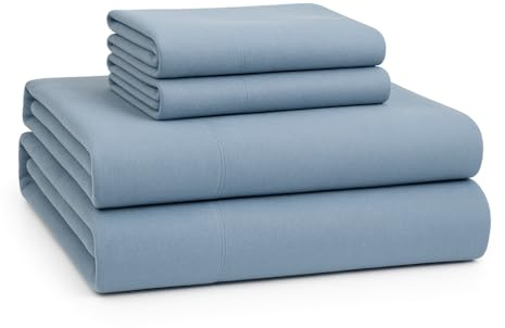 LANE LINEN Cotton Flannel King Size Sheets Set - Brushed for Extra Softness - Lightweight 100% Cotton Sheets King Size Set - Warm & Cozy Flannel Bed Sheet, 15 Deep Pocket - French Blue