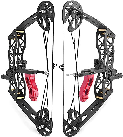 ZSHJGJR Compoundbogenset 25lbs Kurze Achse Compound Bögen Junior Compound Bogen mit Allem Zubehör Sportbogen für Outdoor Jagd Angeln (Compoundbogen)