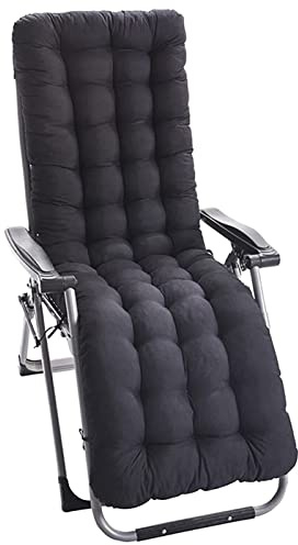Grosor 8 cm Colchoneta para Tumbona,Cojines de Silla Mecedora Silla Reclinable, Almohadilla Relajante de Sillón Reclinable Lounge para Jardín, Piscina, Playa, Terraza y Balcón,125x4(Color:Negro)