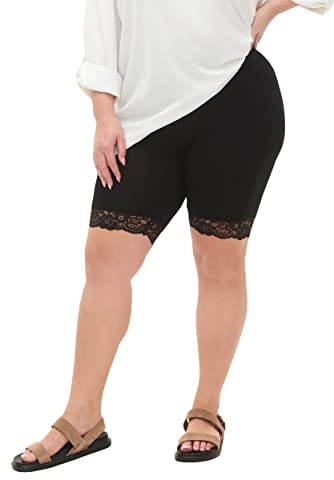 Zizzi Damen Große Größen Fahrradshorts Spitzensaum Gr. Gr M Black