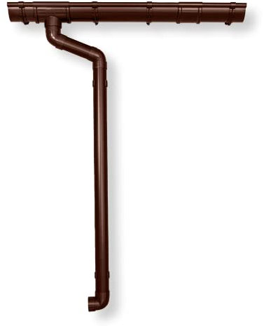 Dachrinnen Set | Flachdach Pultdach (1-Seite) bis 600cm | Kunststoff RG100 DN60 in 3 Farben | Regenrinnen Komplettset | Braun Weiss Anthrazit (Braun)