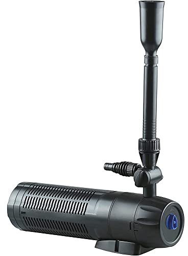 PondHero All in One Pond Pump and Filter 1000 | Includes Pump, Filter and UVC | 1000LPH | 13W UVC (1000LPH 13W UVC), Black