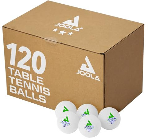 JOOLA Training 3 Star Tischtennisbälle 12, 60 oder 120 Stück – 40 + mm Verordnung Bulk Ping Pong Bälle für Wettkampf und Freizeit – Spaß als Katzenspielzeug – Indoor und Outdoor kompatibel