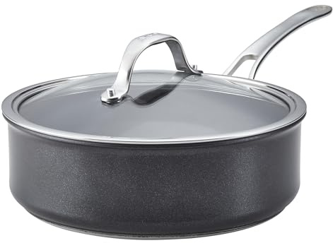 Anolon X Hybrid Nonstick Induction Saute Pan With Lid, 3.5 Quart - Charcoal Gray