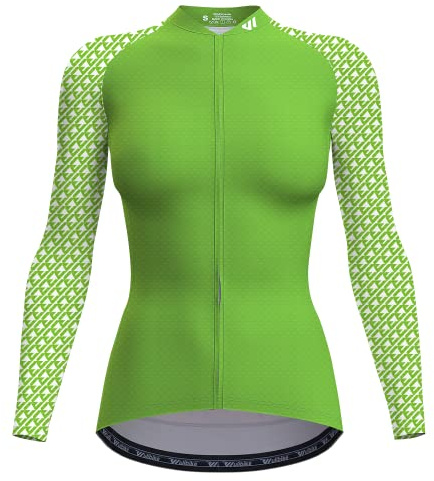 Wulibike Wulibke Women's Cycling Jersey Top, Cycling Women's Shirt, Breathable and Quick Drying Cycling Jersey with 3 Pockets Emerald Green S